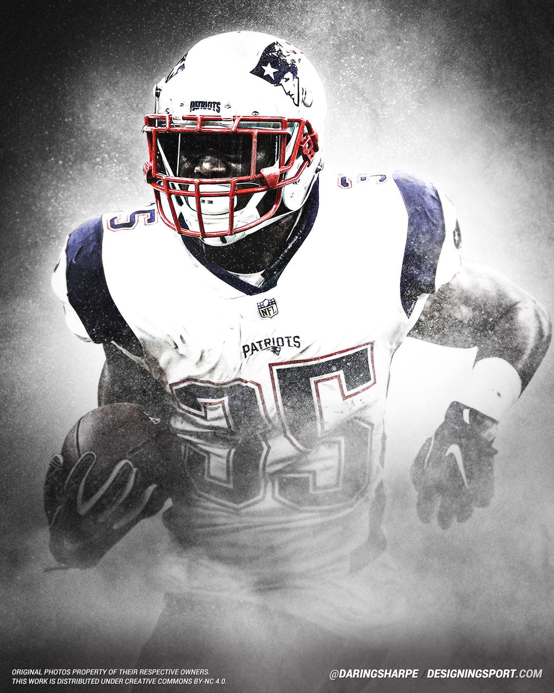 Mike Gillislee #35 New England Patriotsposter For Fans poster canvas