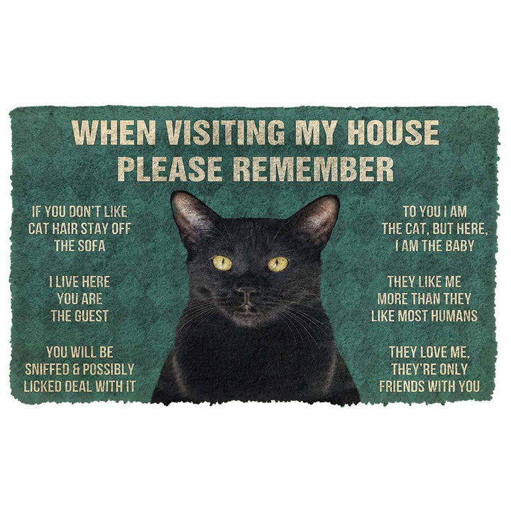 Waybackapparel  Please Remember Bombay Cat House Rules Custom 3D Doormat