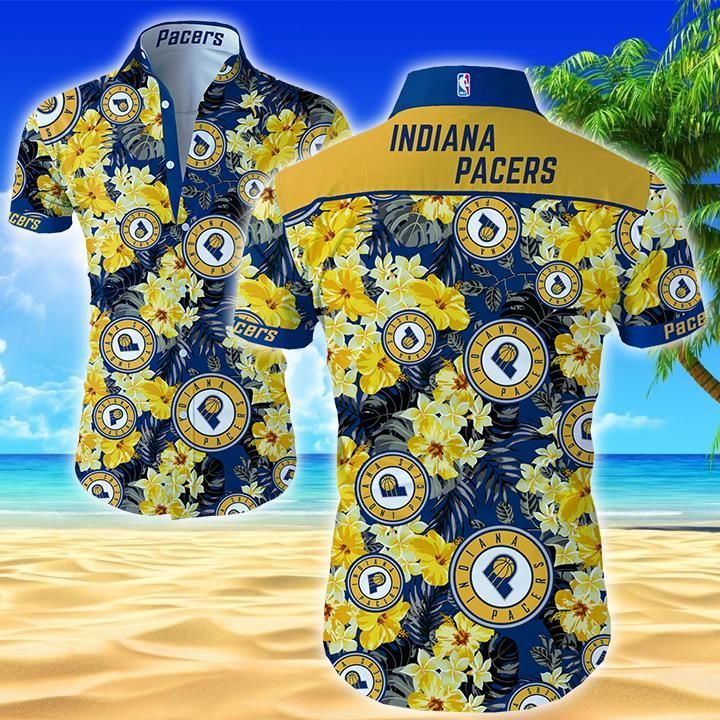 Indiana Pacers Hawaii Shirt Summer Button Up For Men Beach Wear Short Sleeve Ha93534