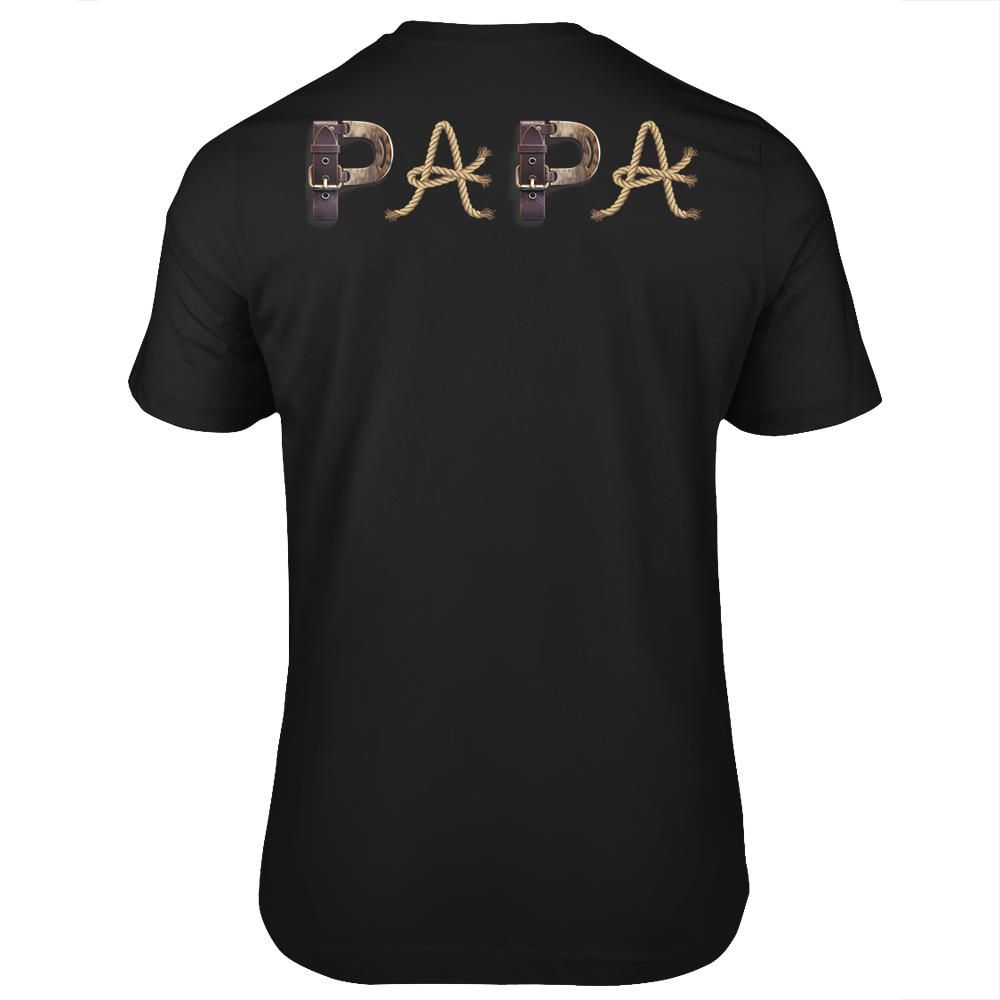 Best Papa Ever Western Farm Rodeo Rope Cowboy Grandpa Funny T-shirt print on back
