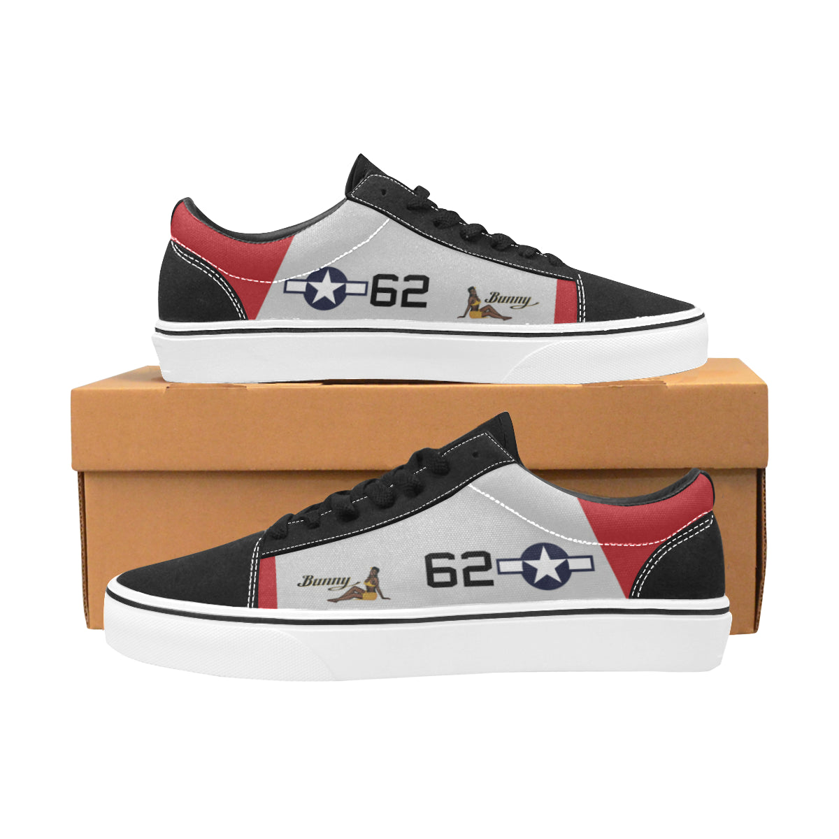 P-51D “Bunny” Of Lt.Col. Robert Friend Men’S Lace-Up Canvas Shoes