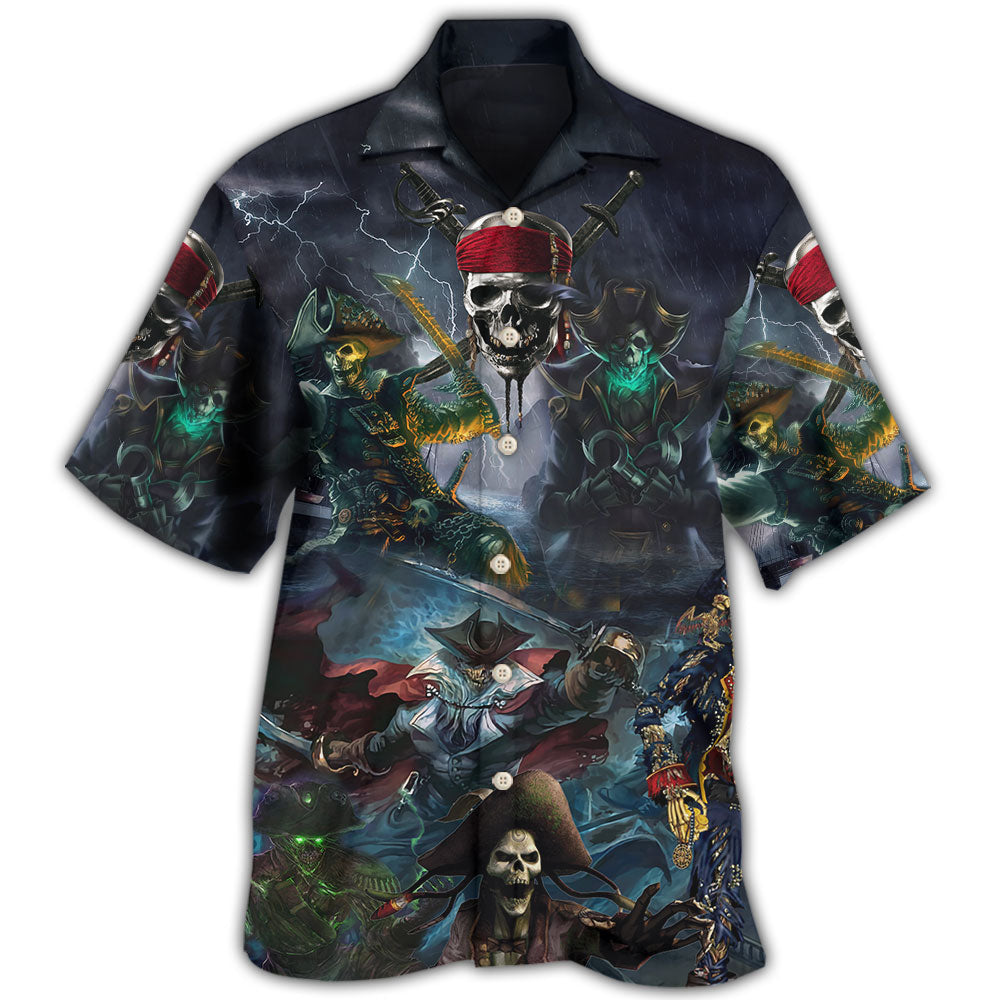 Pirate Skeleton And Thunder Hawaii Shirt Ha55382