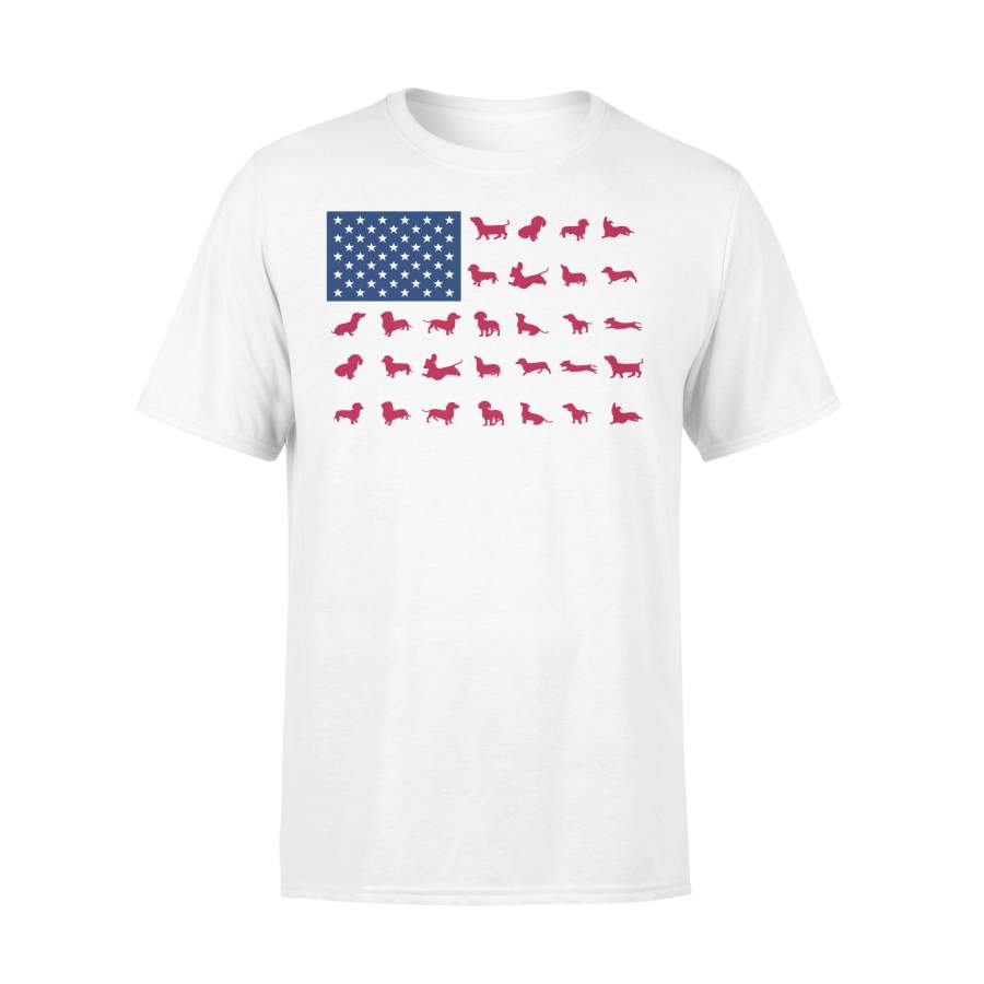 Dachshund Poses American Flag 4Th Of July T-shirt