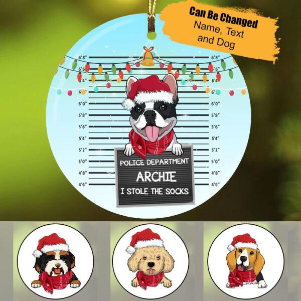 Dog Offence – Personalized Custom Circle Ceramic Ornament Christmas Gifts – Trending Personalized