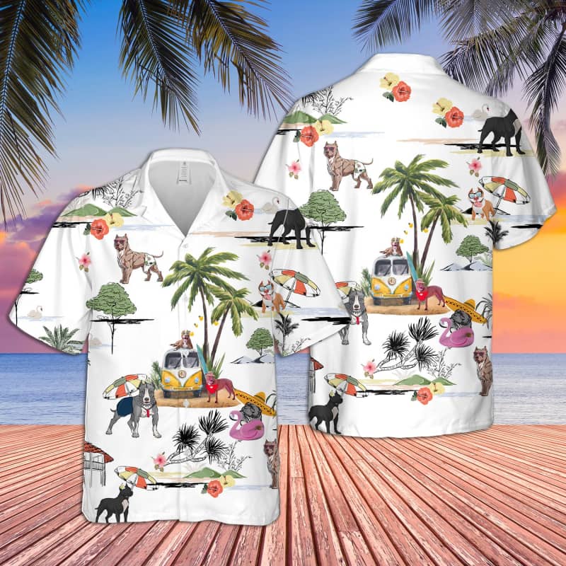 Unisex Pitbull Beach Hawaiian Shirt