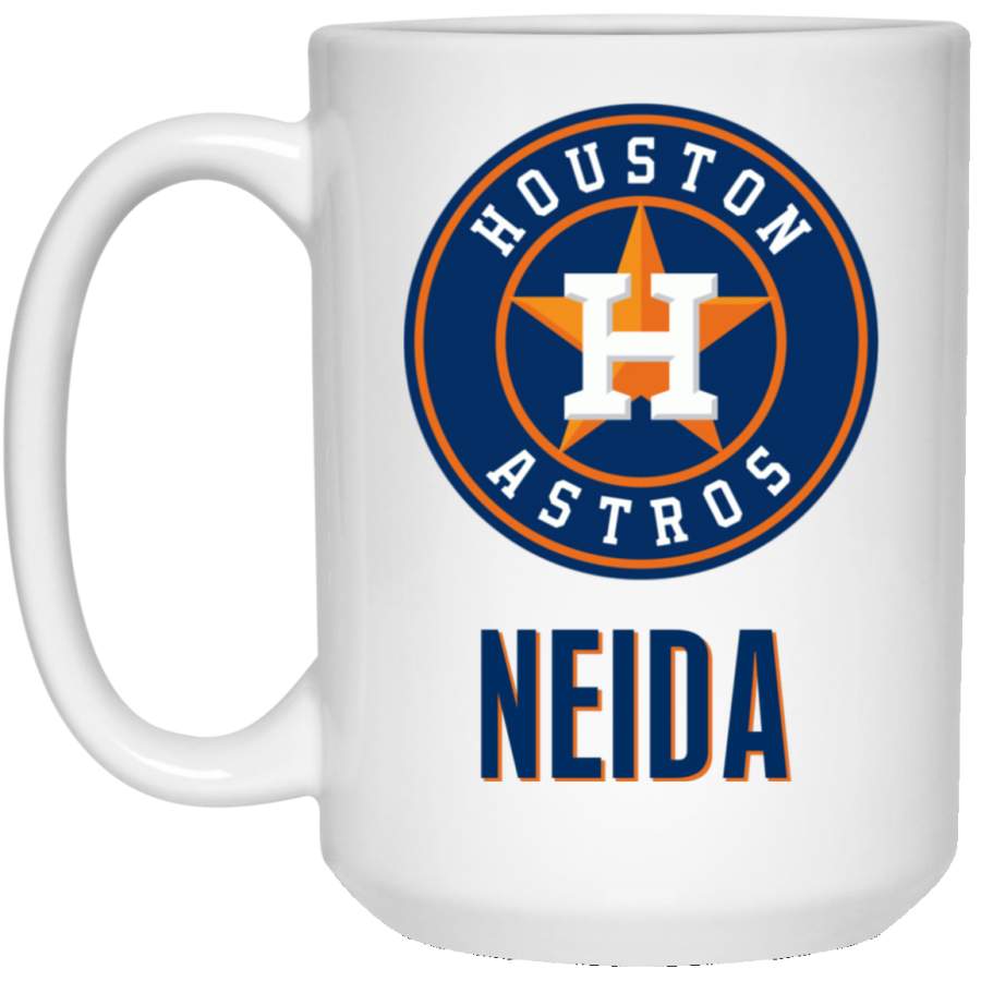 Custom Personalized Houston Astros Logo Neida 21504 15 oz. White Mug