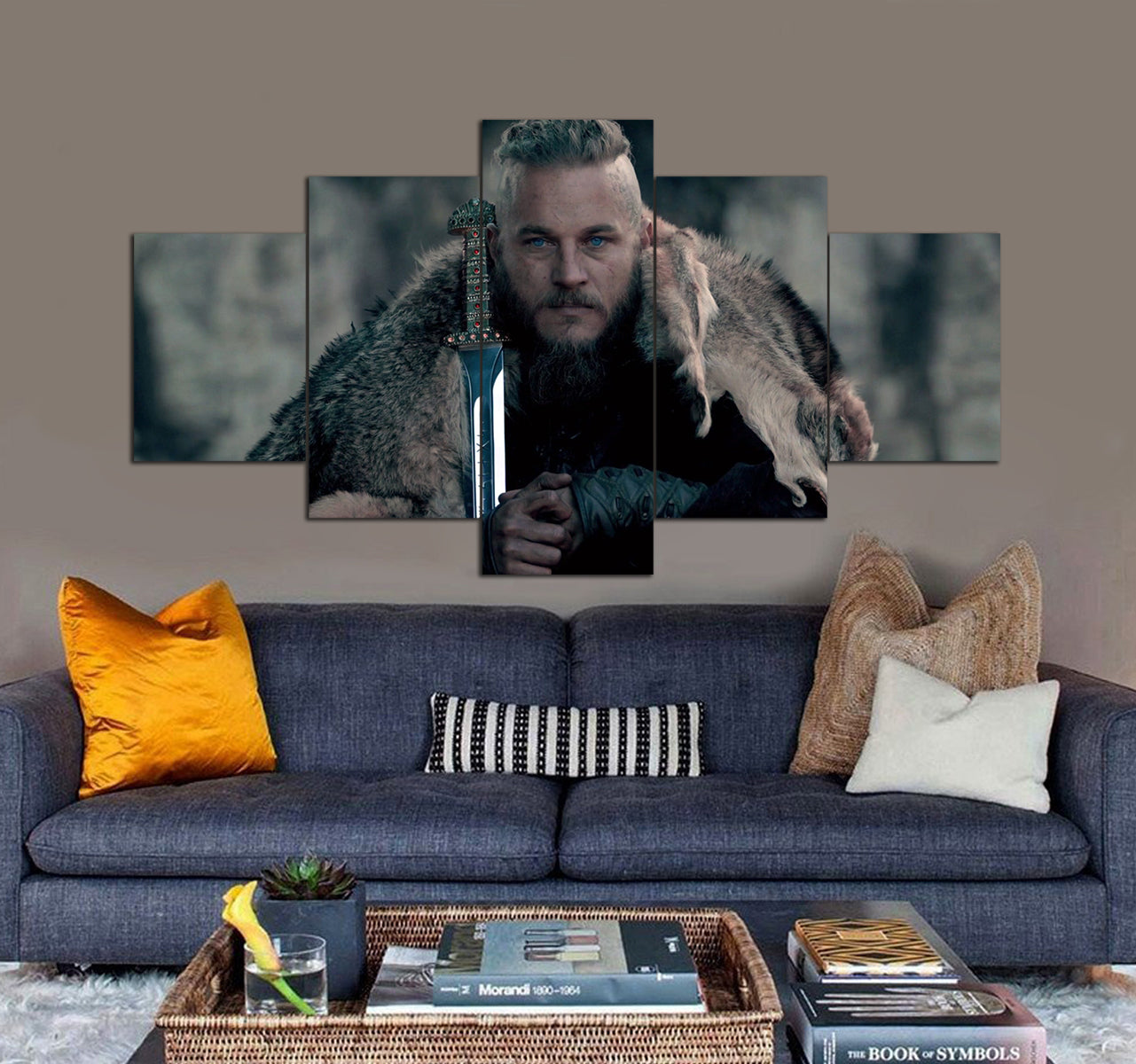 Vikings Ragnar Lodbrok 3D 5 piece canvas art