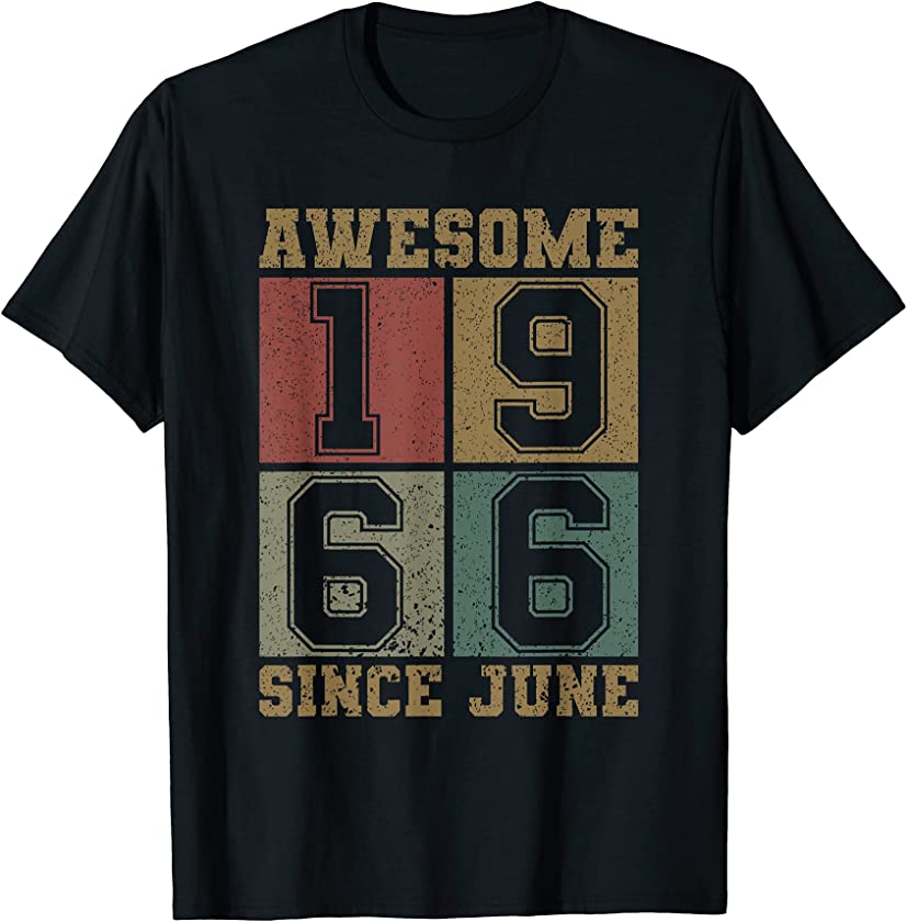 Awesome Since June 1966 55th Birthday Shirt Vintage 1966 Men T-Shirt