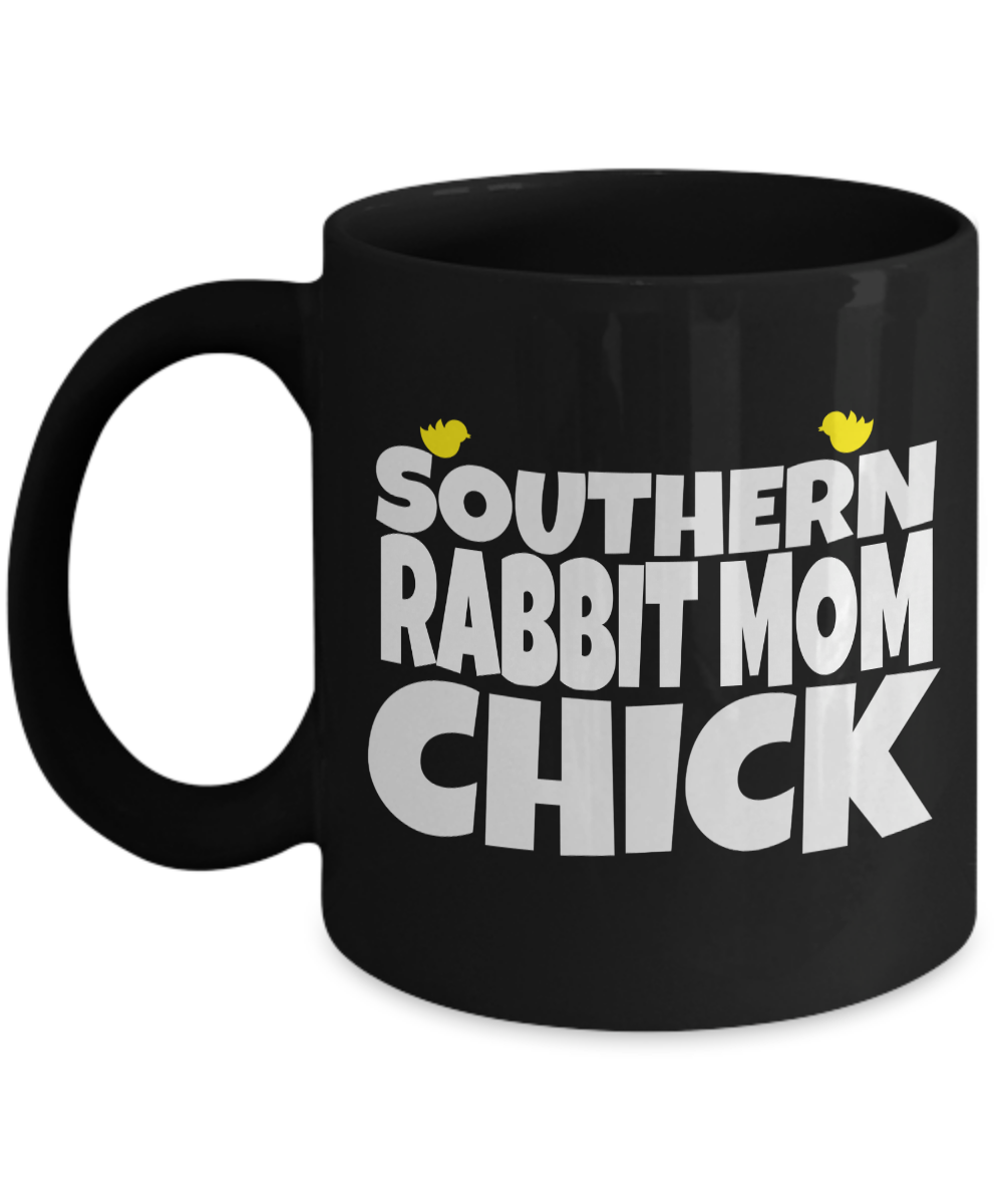 Rabbit Mom-Southern Rabbit Mom Chick-Rabbit Mug-Mug Rabbit – Black Mug