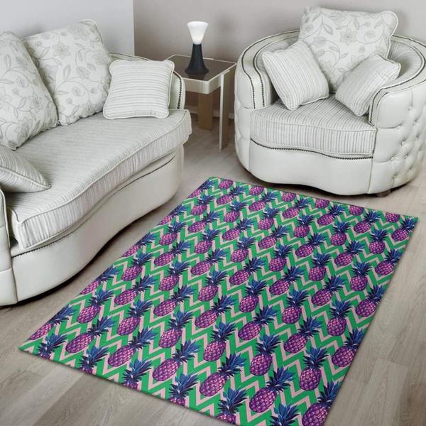 Abstract Hawaiian Pineapple Print Area Rug