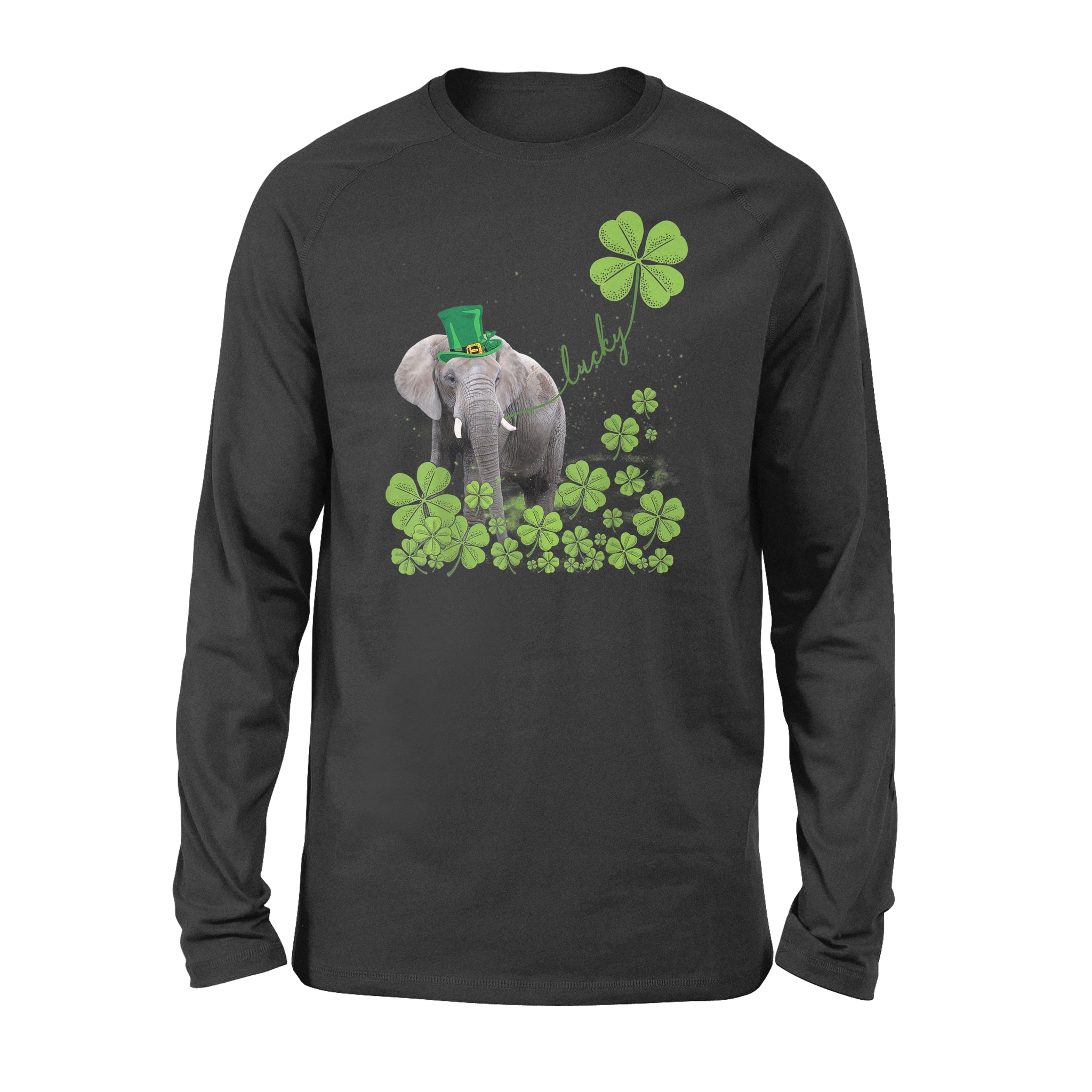 Lucky Elephant Shamrock St Patrick’s Day – Standard Long Sleeve