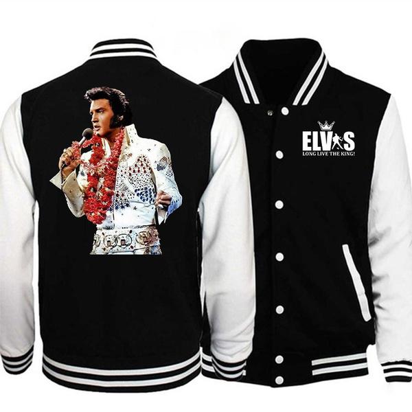 Elvis Presley Women Men Baseball Jacket Long Sleeve T-Shirtt