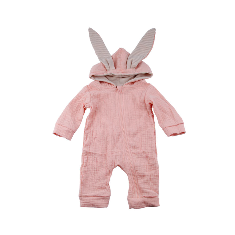 Cute Rabbit Ear Hooded Baby Romper Long Sleeve Infant Jumpsuit Baby Bunny Costume Spring Autumn Newborn Clothing Infant Outfits