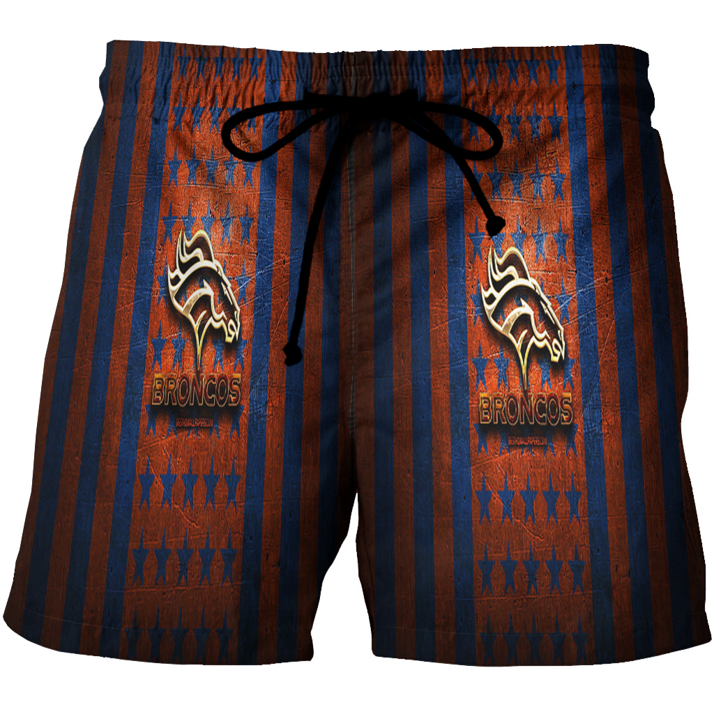 Denver Broncos Emblem V37 3D All Over Print Summer Beach Hawaiian Short