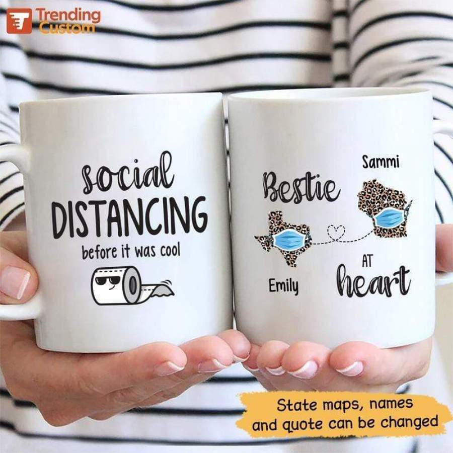 Friendship Social Distancing Leopard Personalized Mug