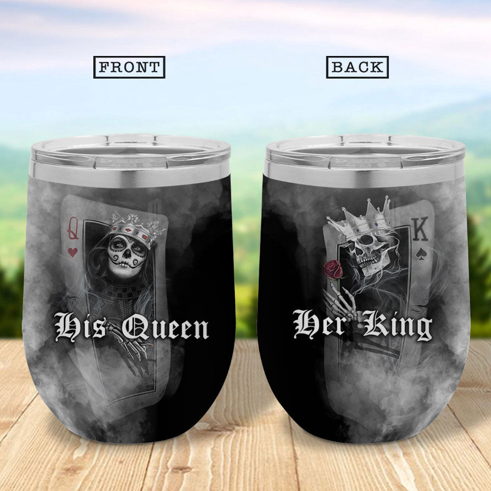 Skull Couple King Queen Hlmz0207014Z Wine Tumbler