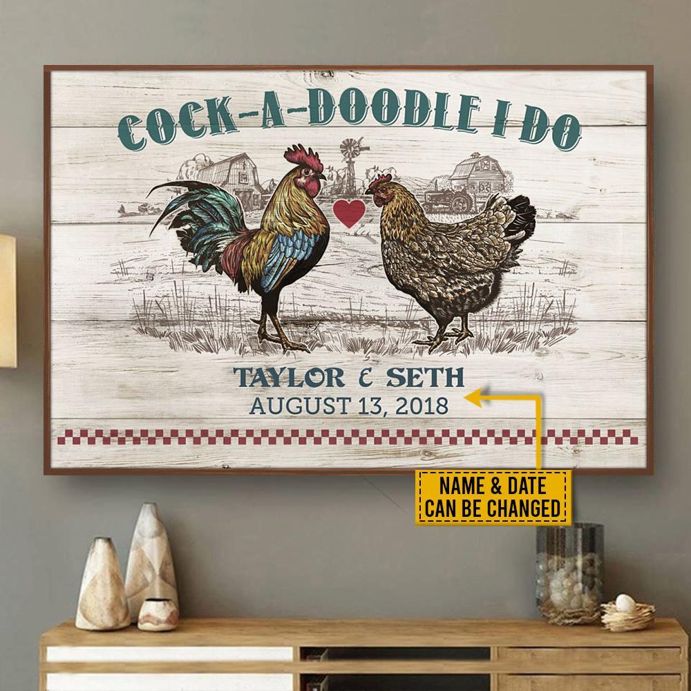 Aeticon Gifts Personalized Chicken I Do Canvas Mom Dad Gift Home Decor