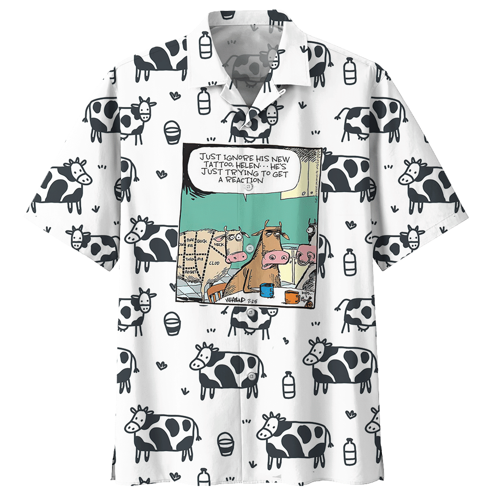 Cow White Nice Design Unisex Hawaii Shirt For Men And Women Ha54368