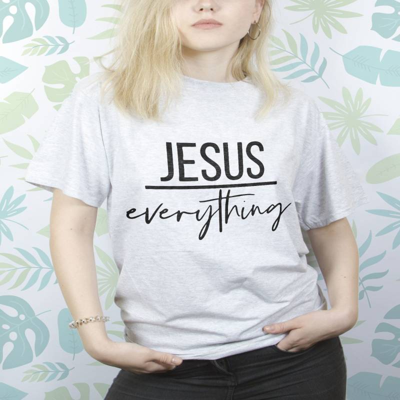 Crushtee Jesus shirt for Women Men Girl t shirt tshirt Saying Christian Graphic tee shirt Aesthetic Religion Lady Jesus Everything Unisex Gift idea Long Sleeve Hoodie