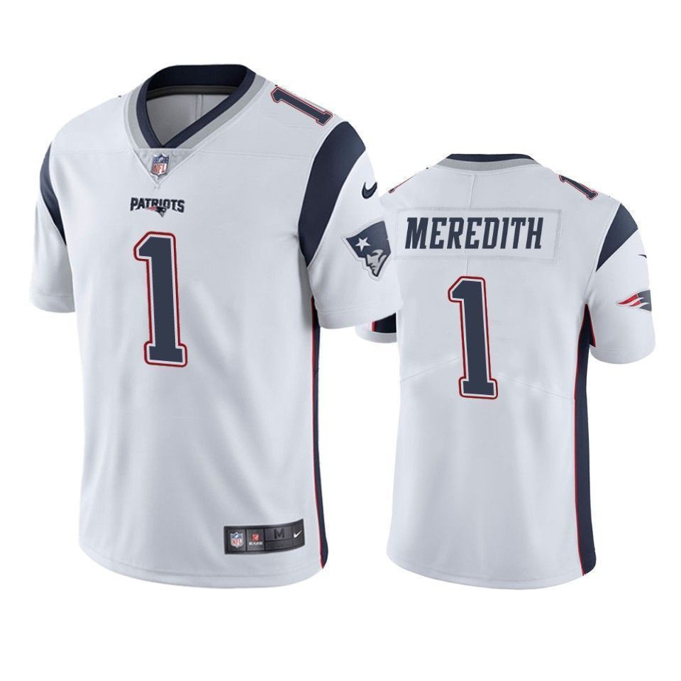 New England Patriots Cameron Meredith White Vapor Limited 3D Jersey