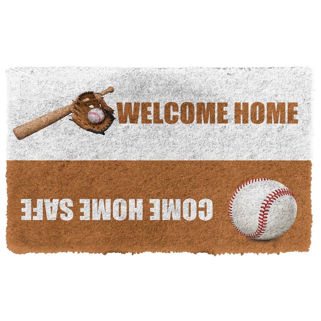 Gearhumans 3D Baseball Welcome Home Custom Doormat