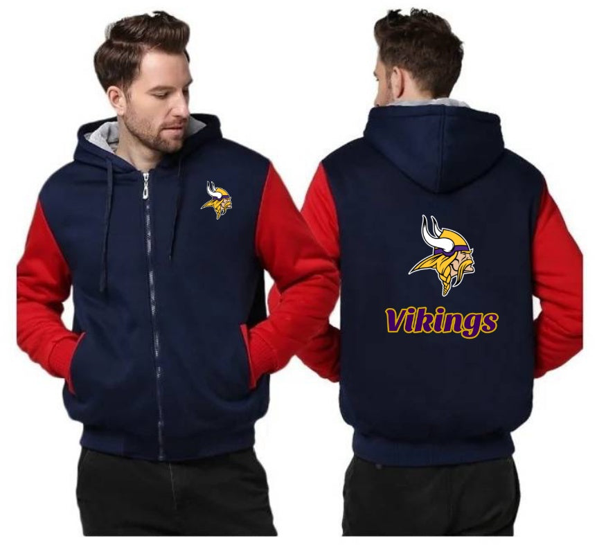 Minnesota Vikings Printing Fleece Red Hoodies Jacket