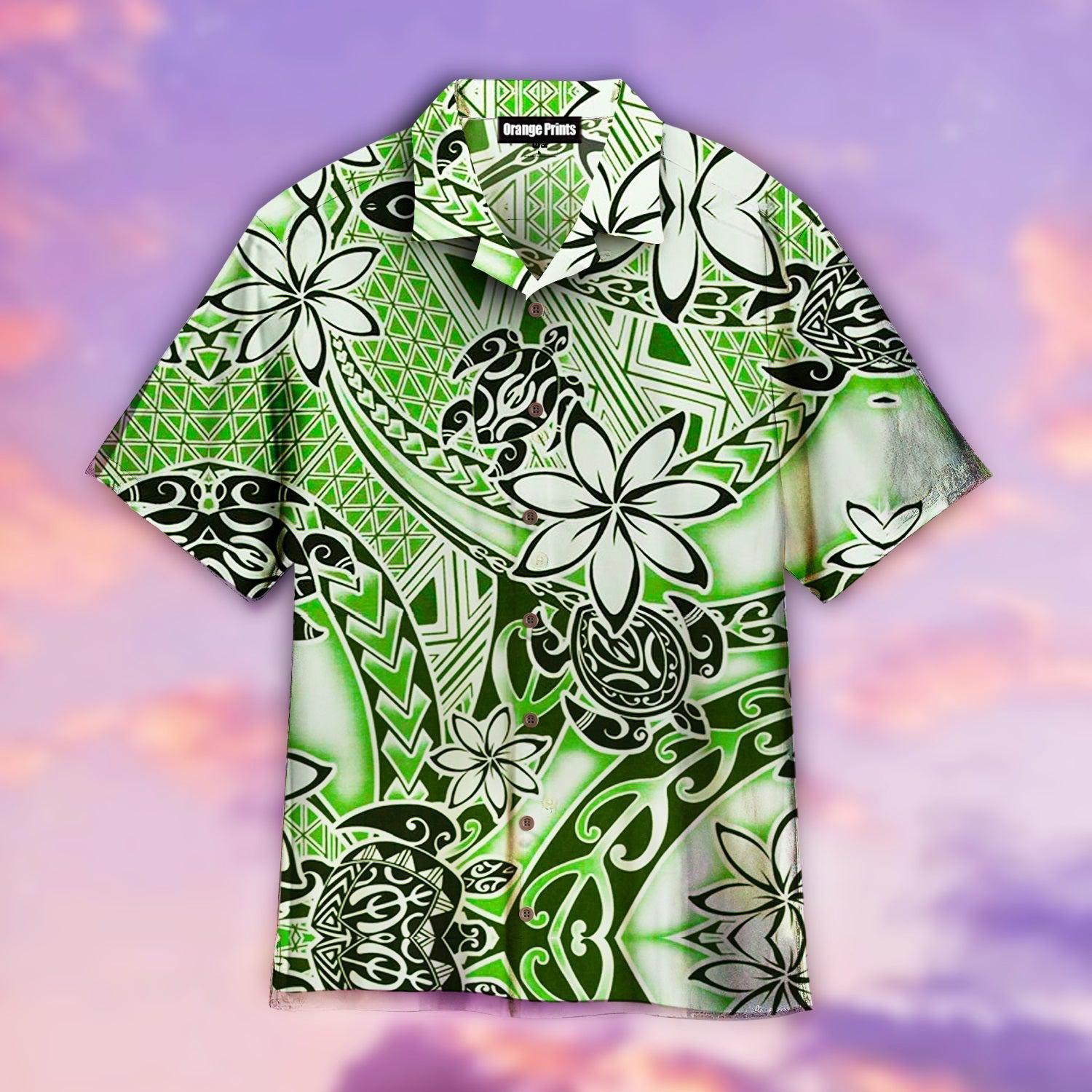 Turtle Hawaiian Polynesian Floral Shirt For Men And Women Ha84715