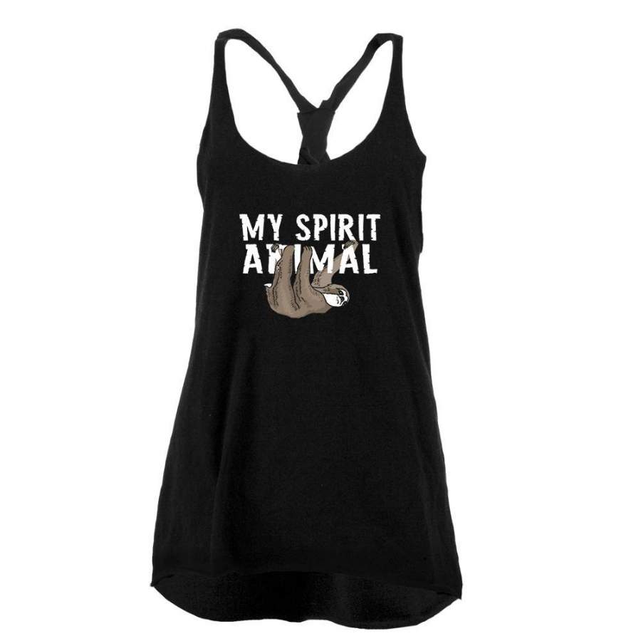 Sloth is My Spirit Animal Juniors Twist Tank Top