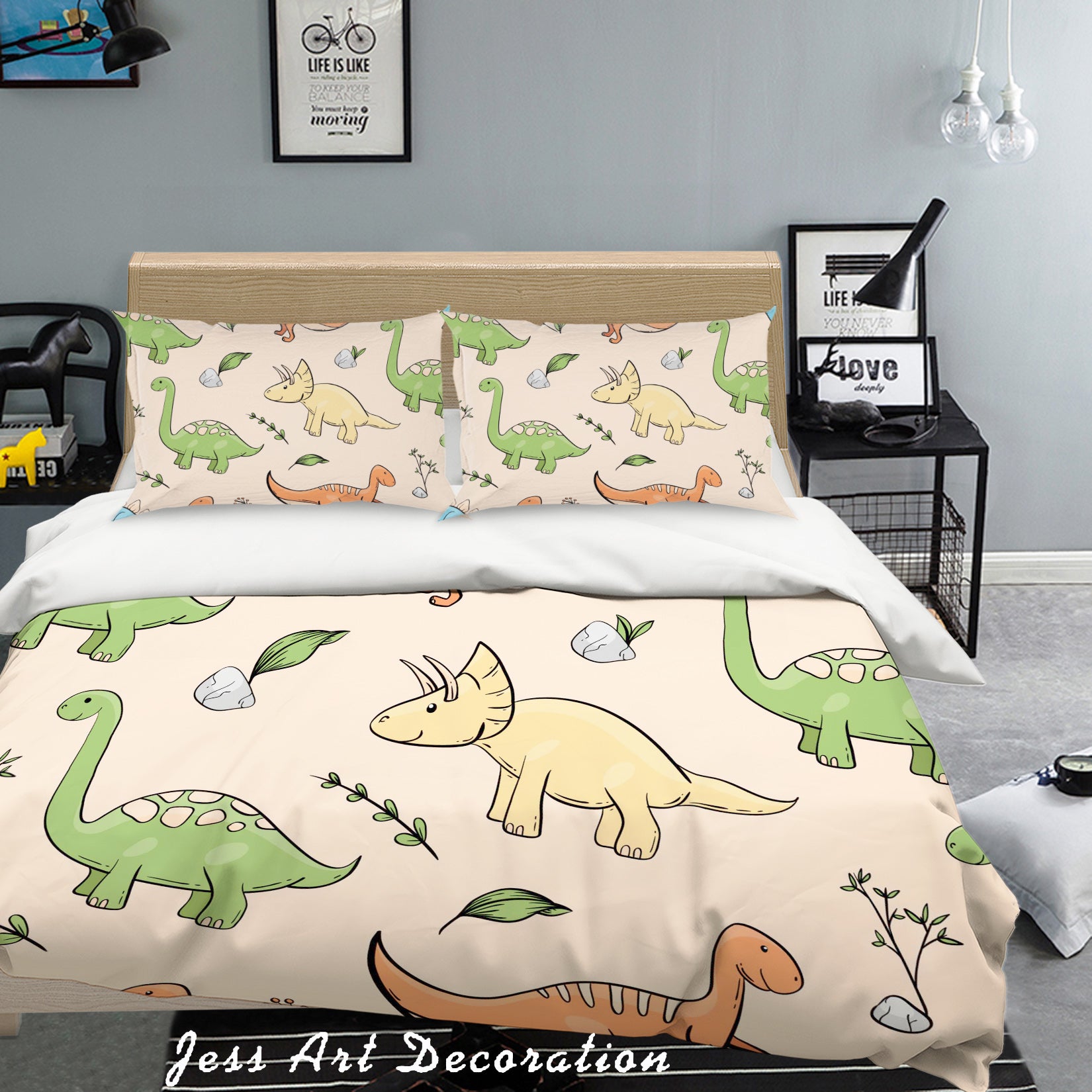 3D Hand Drawn Dinosaur Quilt Cover Set Bedding Set Pillowcases 43