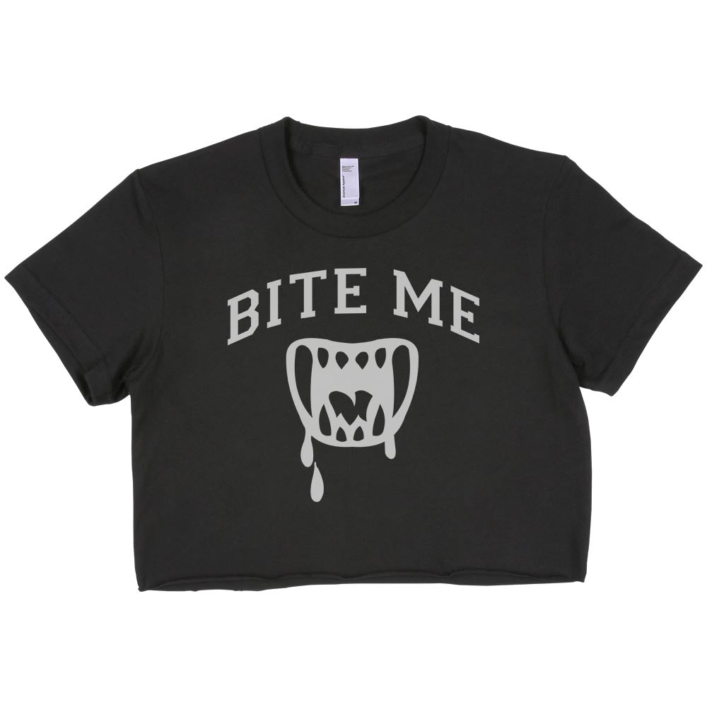 Bite Me Vampire Women Crop Top, Crop Tee / T-Shirt