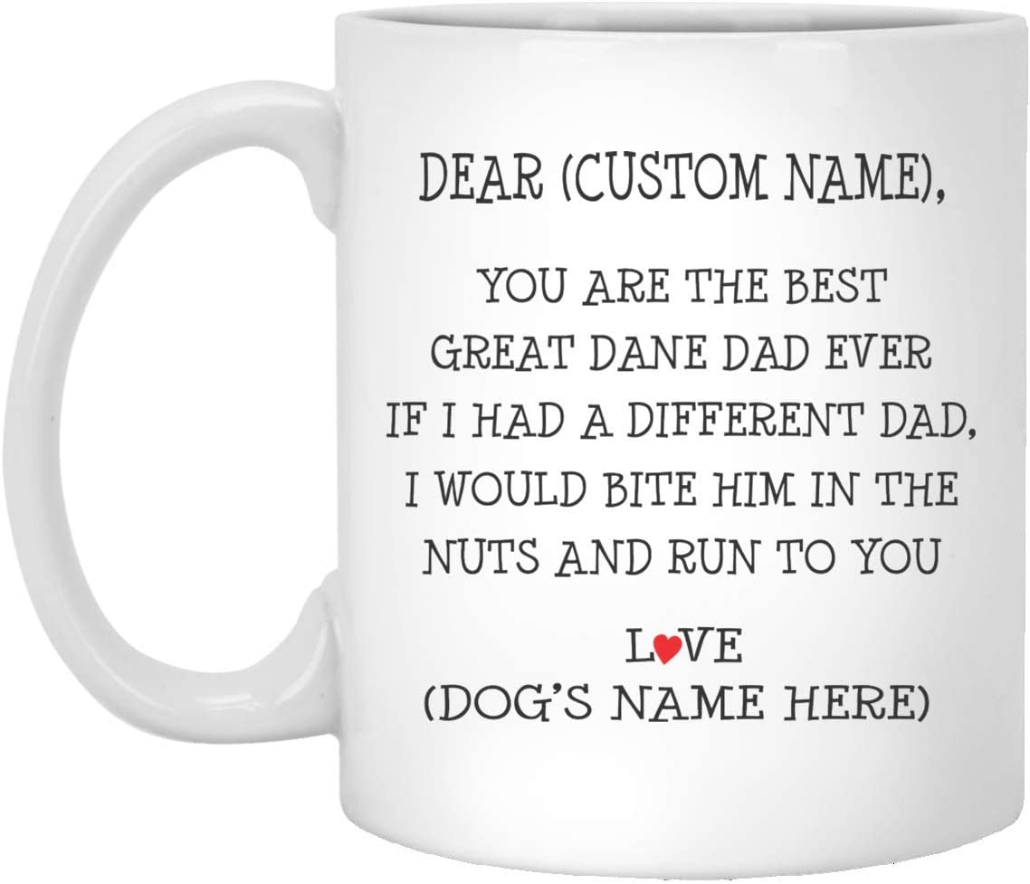 Great Dane Gifts For Men, Best Great Dane Dad Ever, Personalized Great Dane Mug, Great Dane Dad Mug, Gifts For Father Day