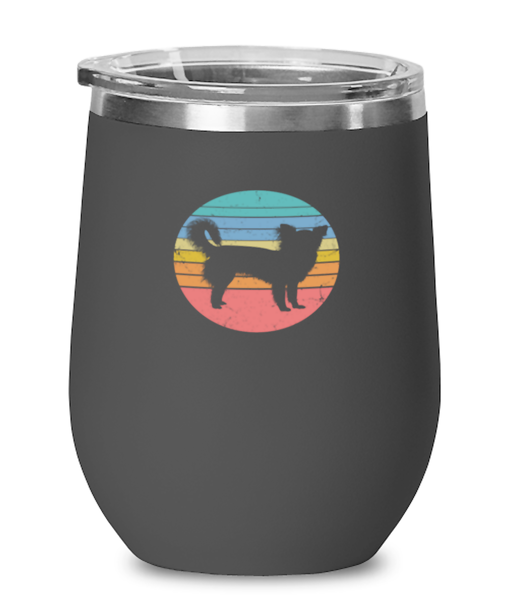 Wine Tumbler Stainless Steel Insulated  Funny Long Haired Chihuahua Dog Lover