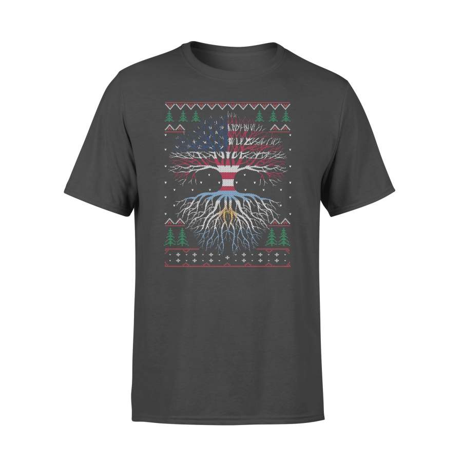 Argentinian Roots American US Grown Flag Ugly Christmas – Standard T-shirt