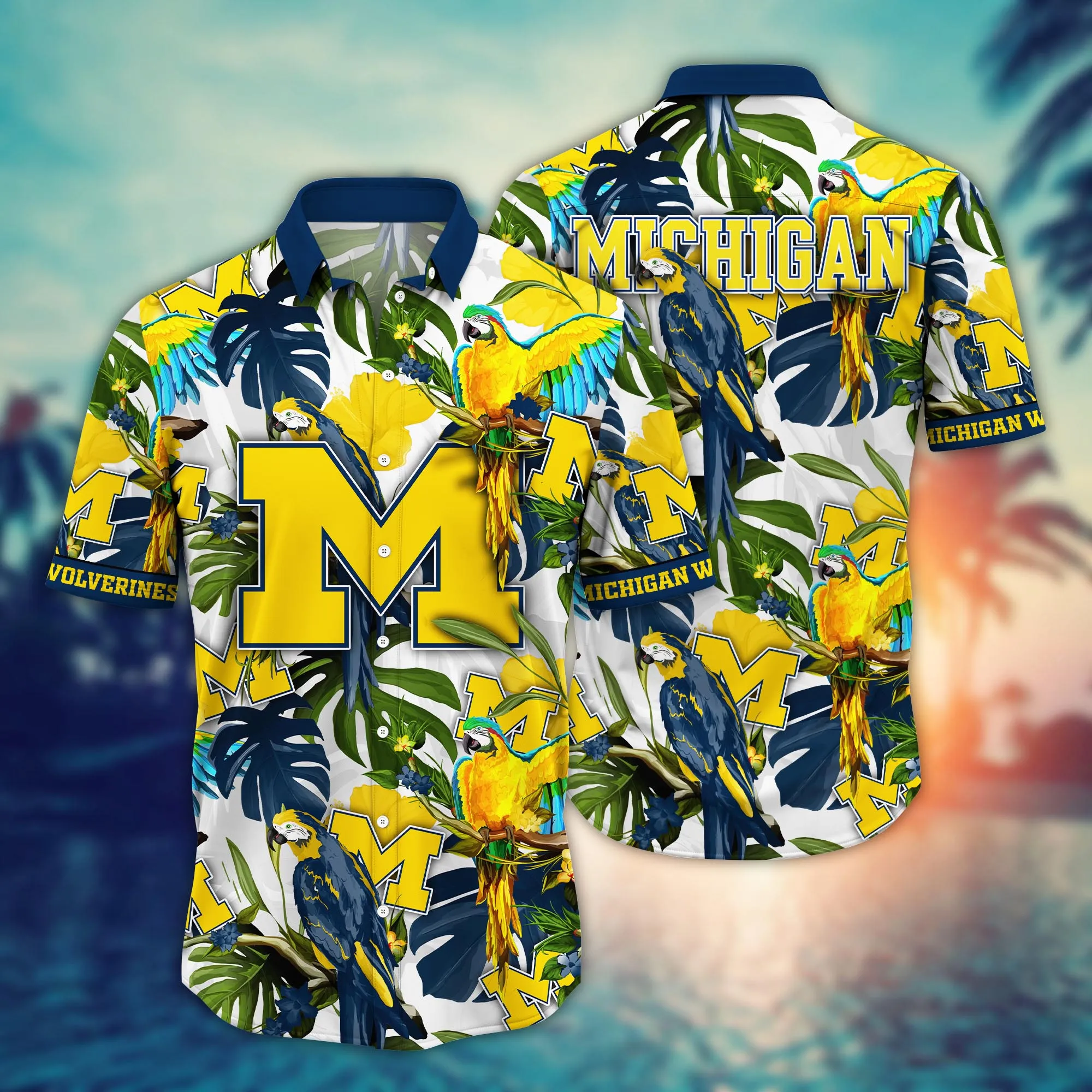 Michigan Wolverines NCCA Hawaiian Shirt Balmytime Aloha Shirt