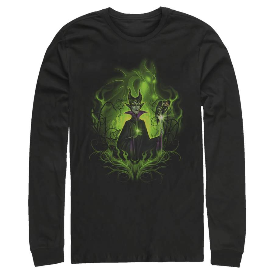 Sleeping Beauty Men’s Dark Detailed Maleficent  Long Sleeve Shirt