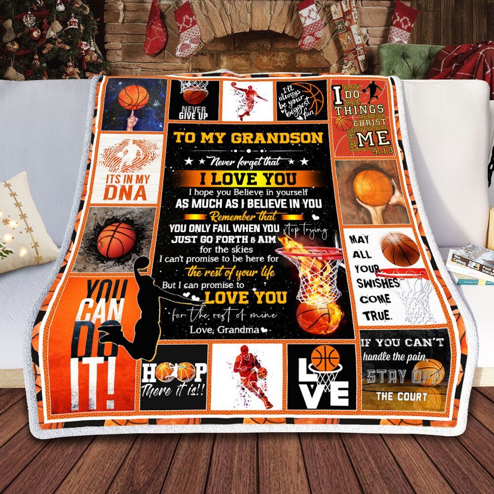 To My Grandson, Basketball, Love Grandma Sofa Throw Blanket