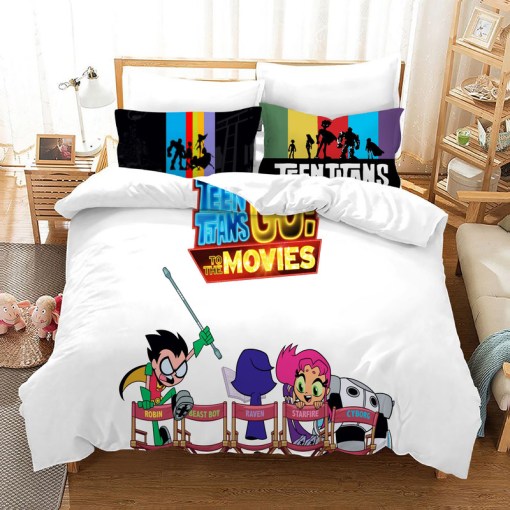 Teen Titans Go 30 Duvet Cover Pillowcase Home Decor 3D Bedding Set 5275