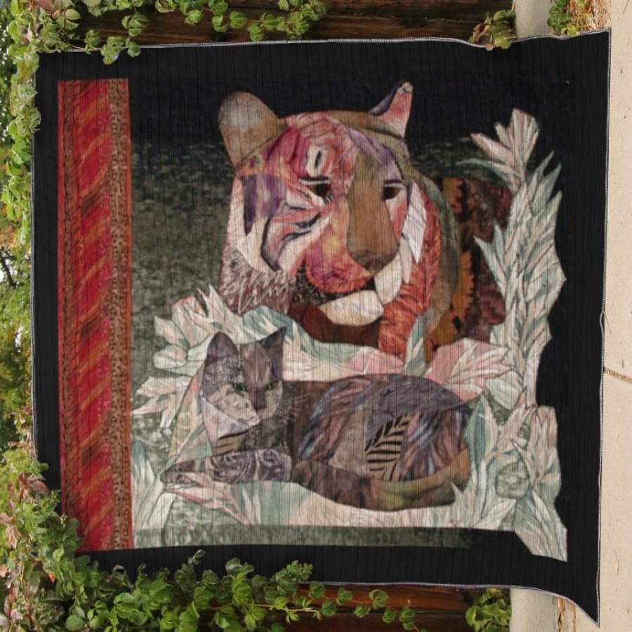 Christmas gift – DN0712 – Cat – Cat and Tiger –  Quilt