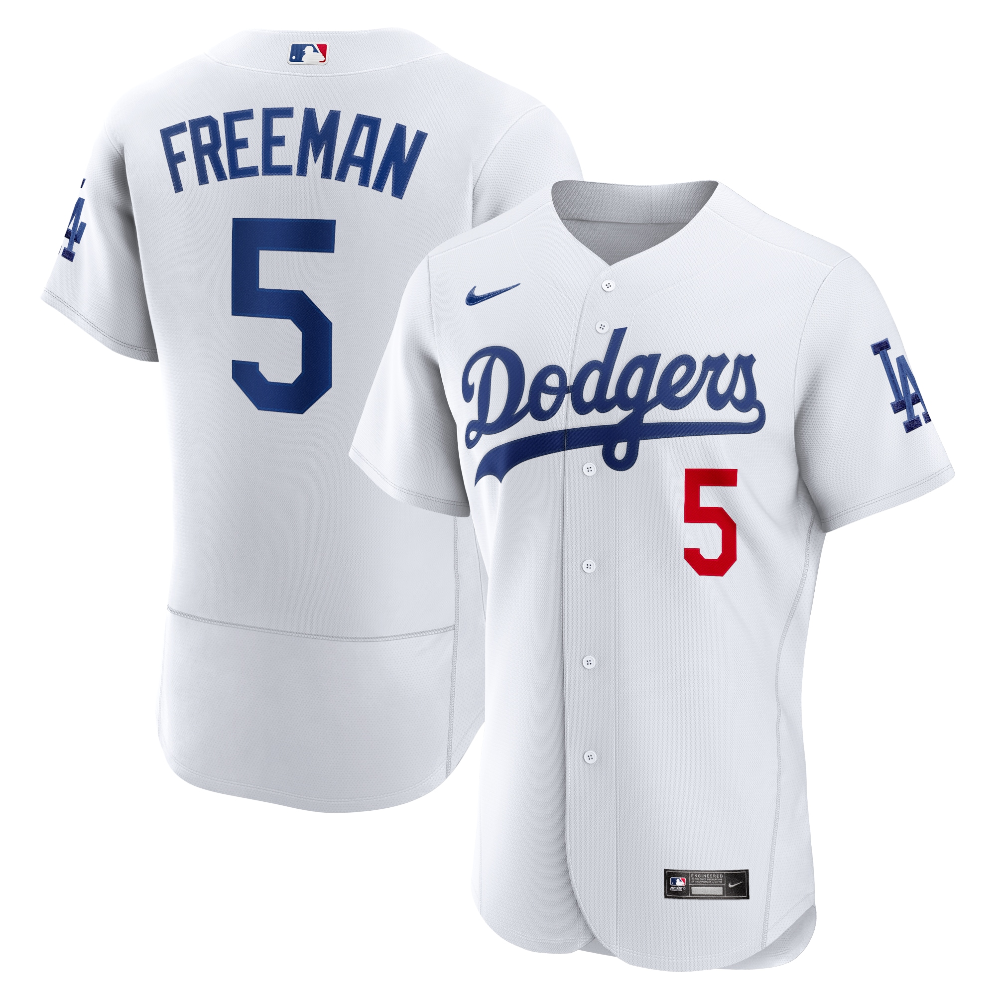 Men’s Los Angeles Dodgers Freddie Freeman White Authentic Player Jersey