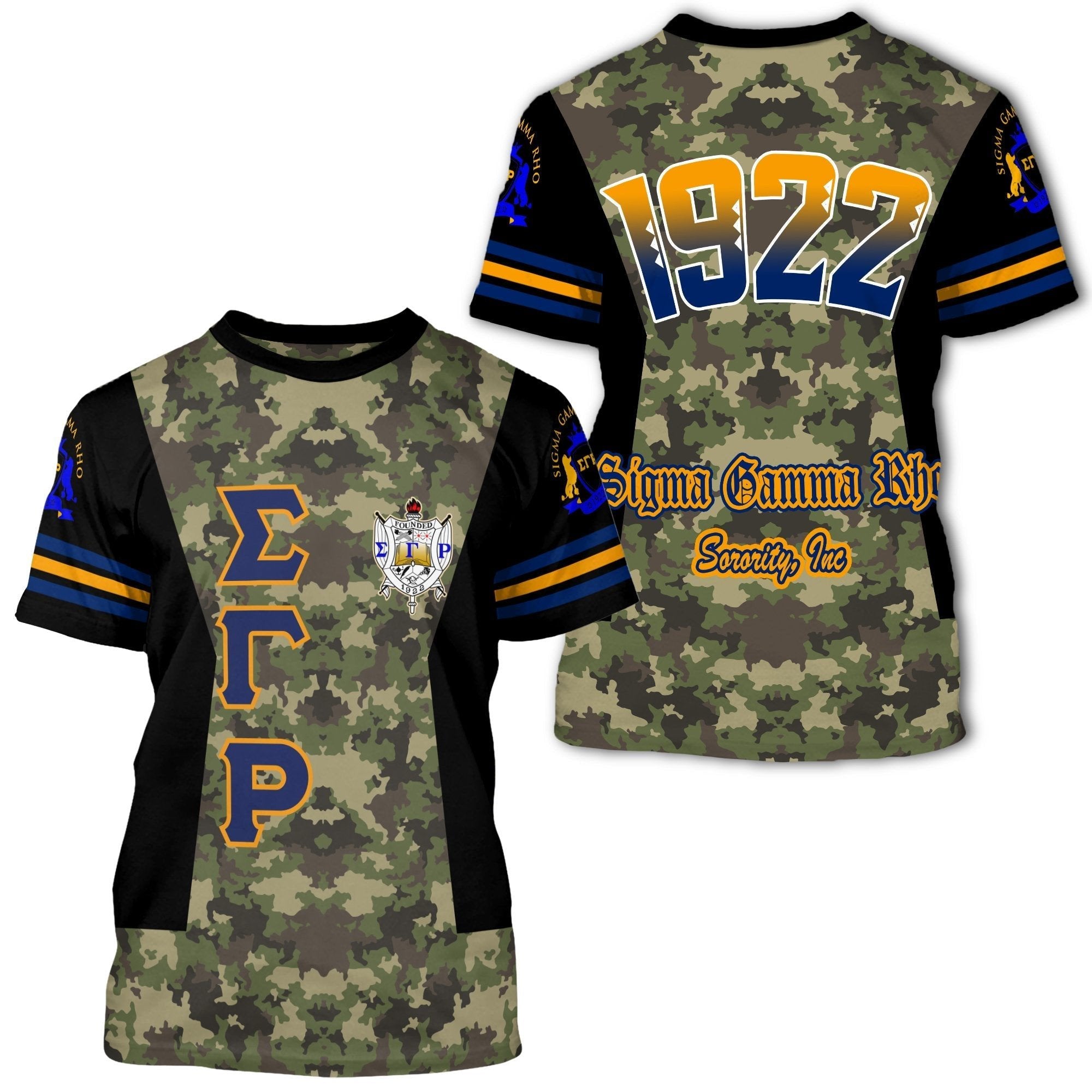 Sorority Tshirt – Sigma Gamma Rho Sorority Camouflage Tshirt