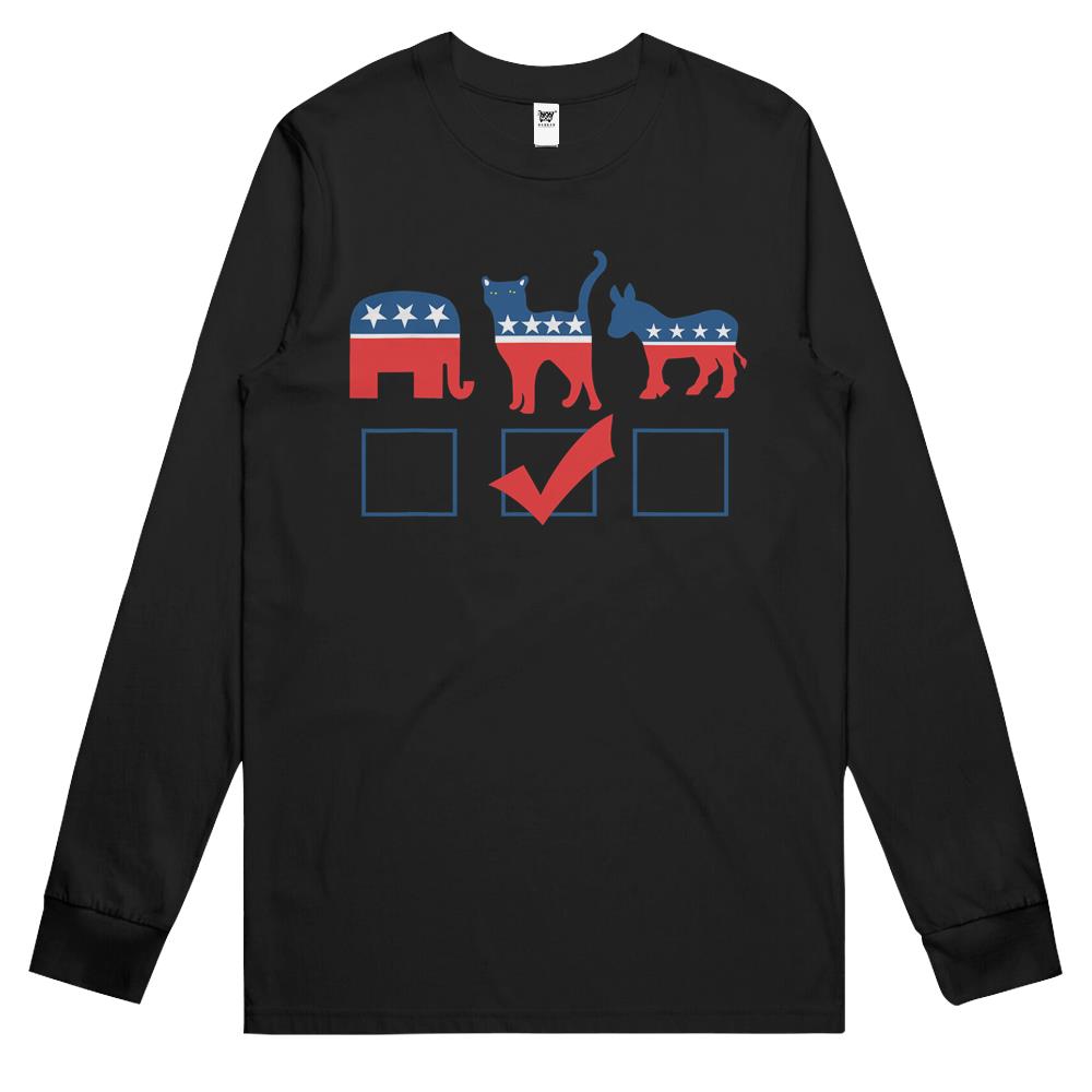 I’M Voting For Cats Funny Cat Person Political Long Sleeve T Shirts