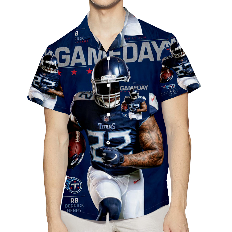 Tennessee Titans Derrick Henry7 3D All Over Print Summer Beach Hawaiian Shirt With Pocket