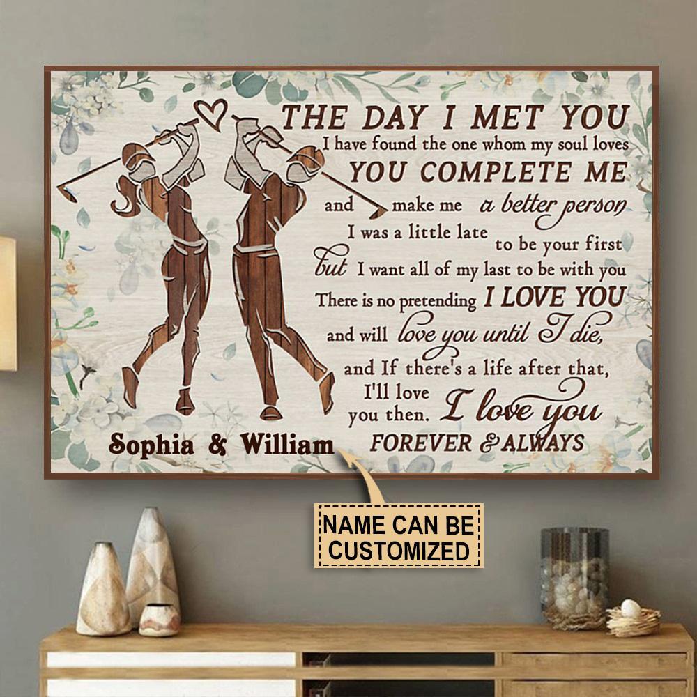 Aeticon Gifts Personalized Golf The Day I Met You Canvas Mom Dad Gift Home Decor