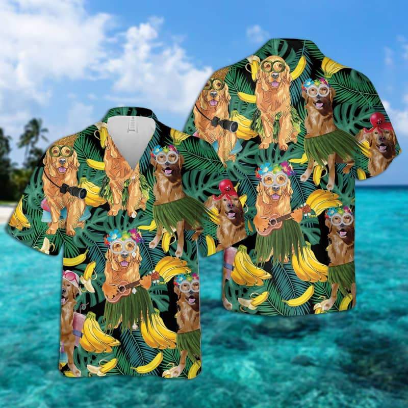 Golden Retriever Summer Hawaii Hawaii Aloha Shirt For Dog Lover Ha2758