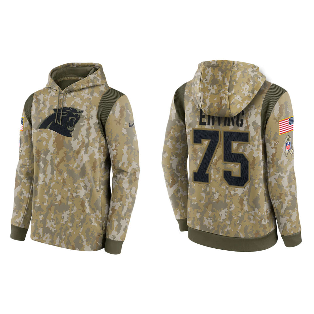 Cameron Erving Carolina Panthers Camo 2021 Salute To Service Veterans Day Therma Pullover Hoodie