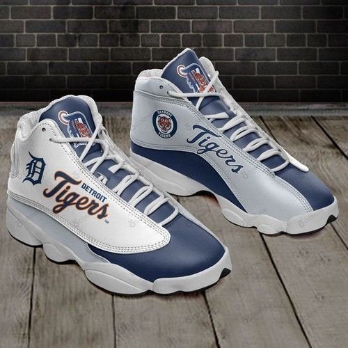 Detroit Tigers Logo Blue And White Air Jordan 13 Printing Shoes Sneaker