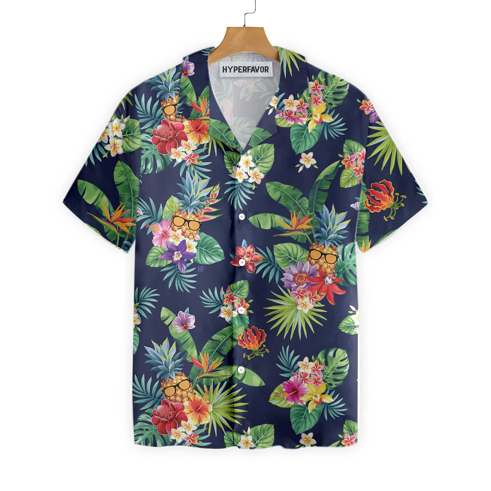 Tropical Pineapples Palm Leaves Hawaii Shirt Ha56470