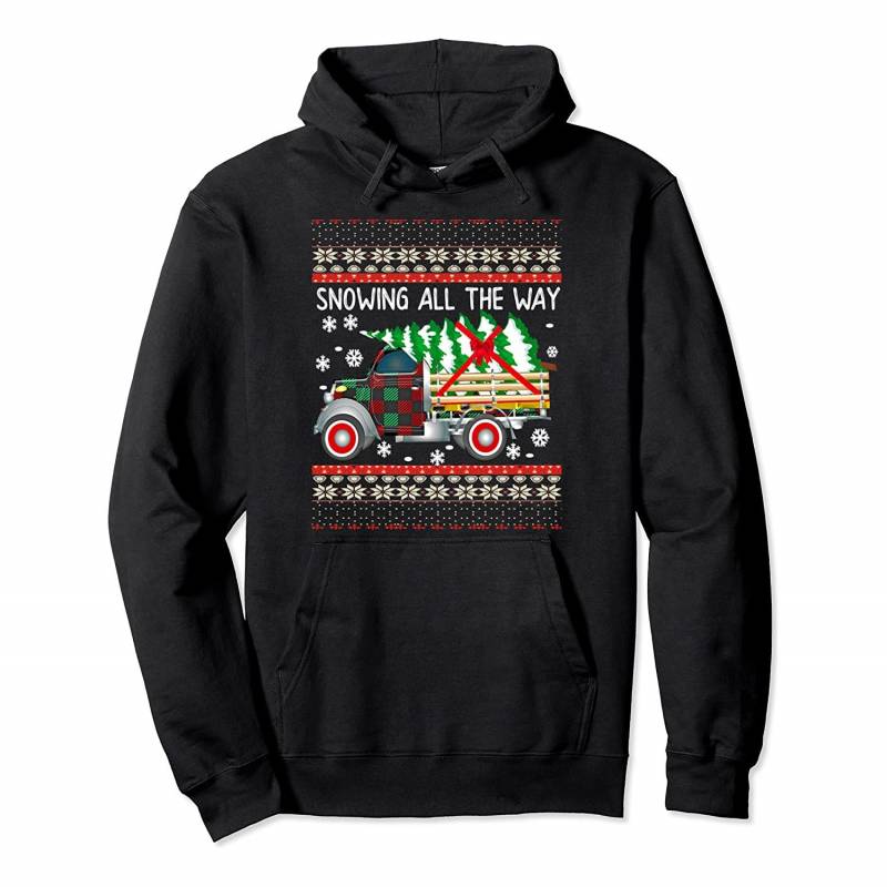 All the Way Ugly Christmas Truck With Tree Sweater Jumper Pullover Hoodie, T-Shirt, Sweatshirt