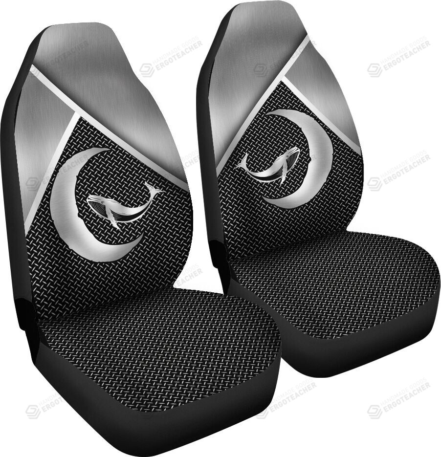 Whale And Moon Silver Metal Car Seat Covers