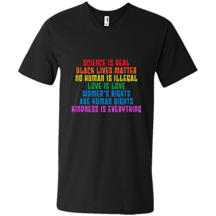 Science is Real Black Lives Matter – Canvas Unisex V-Neck Shirt